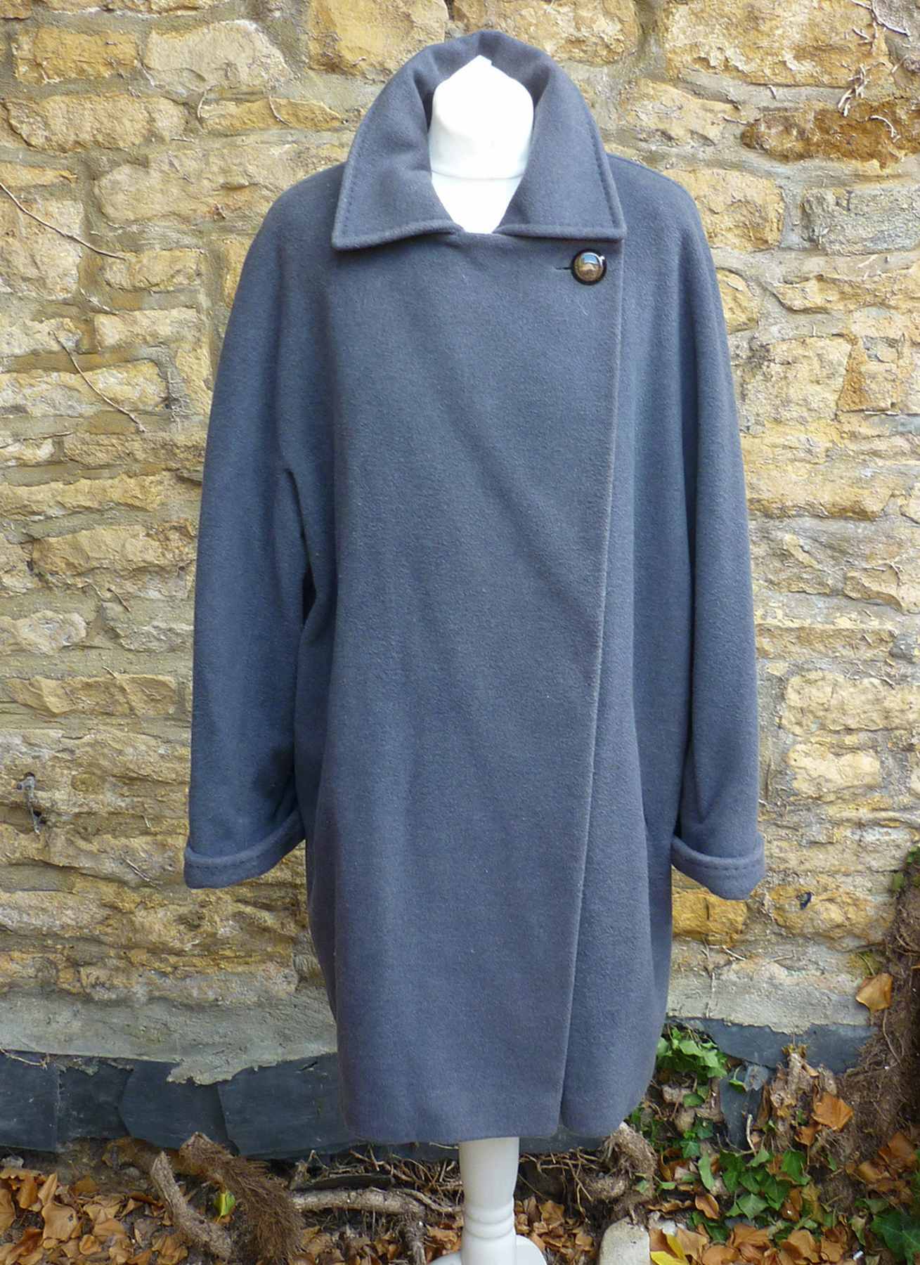 Grey wool angora blend short coat MARKS AND SPENCER size UK12 - Image 2