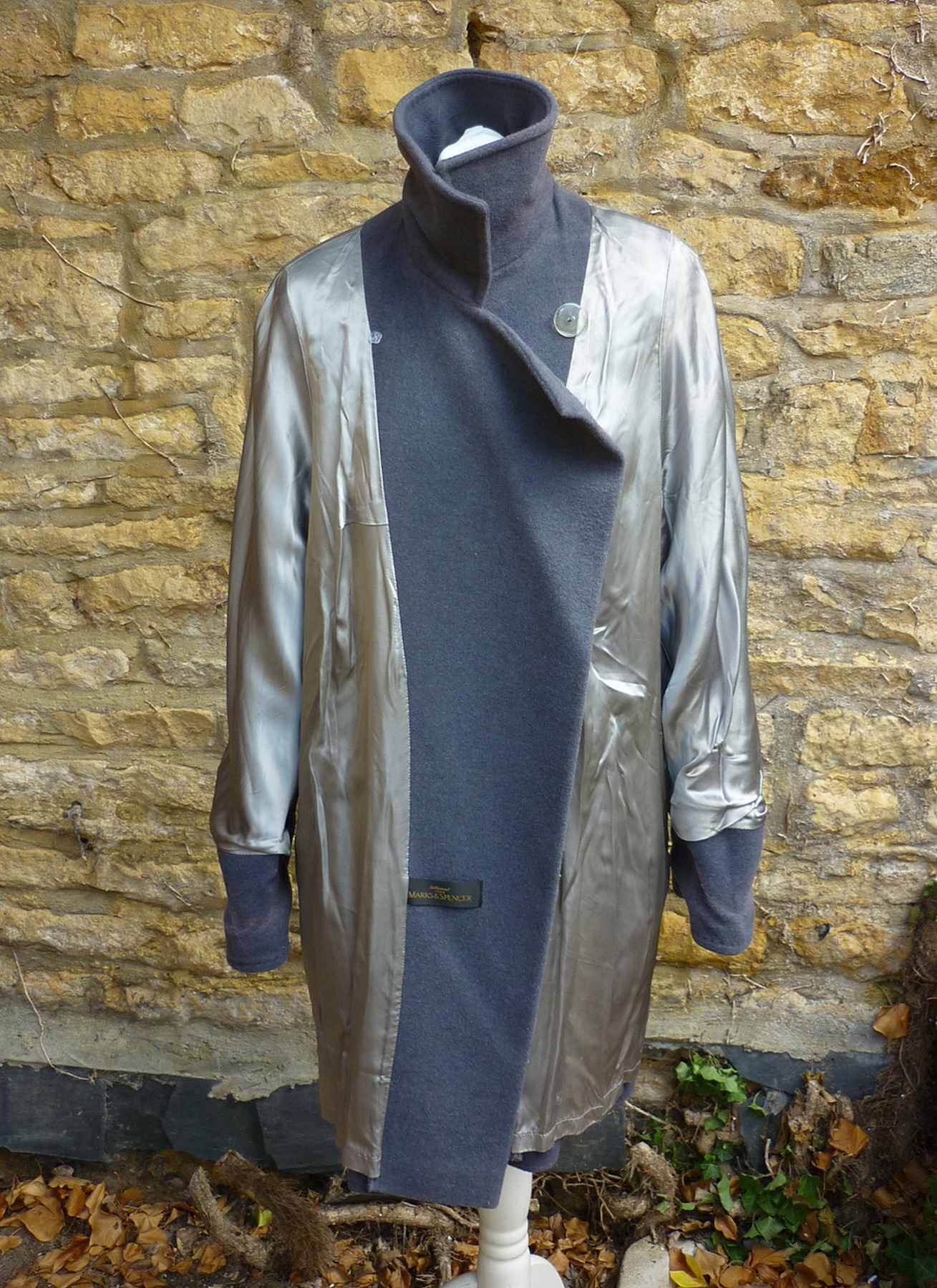 Grey wool angora blend short coat MARKS AND SPENCER size UK12 - Image 5