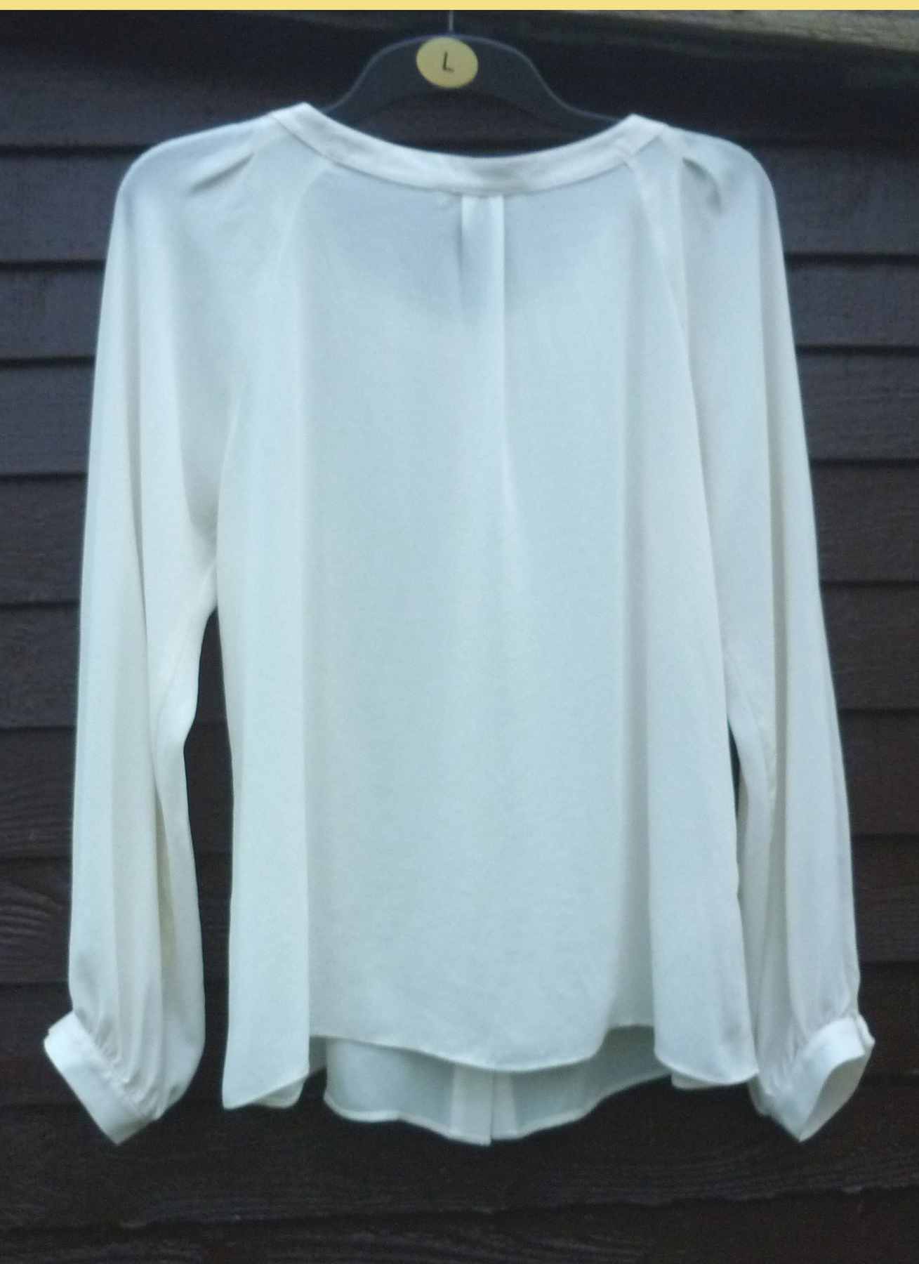 Laura Ashley Cream Scoop Neck Floaty Blouse Size UK 14 - Image 2