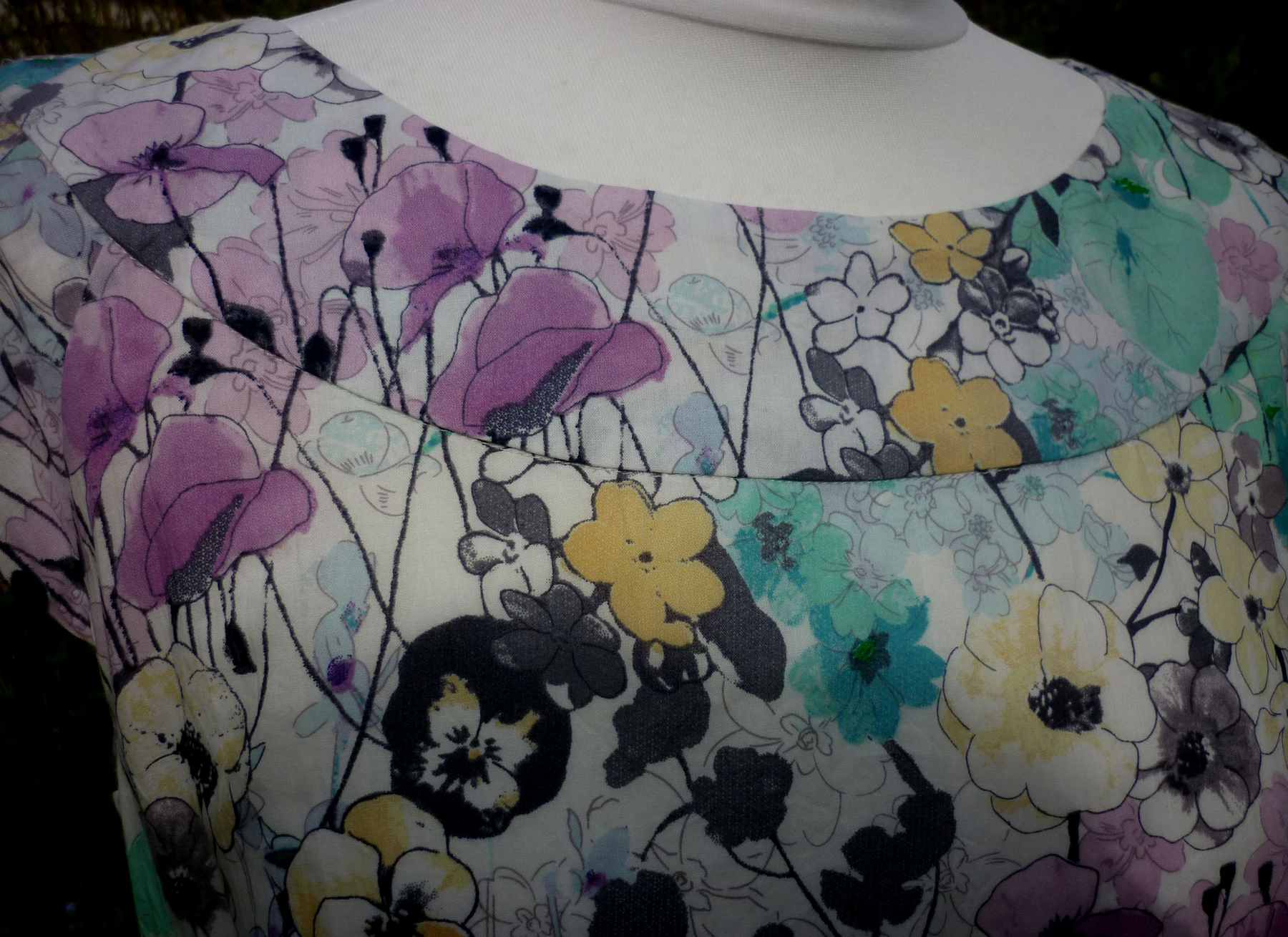 Green Pink Pansy Print Retro Style Dress LAURA ASHLEY UK12 (38) Cotton Fit and Flare Midi - Image 8