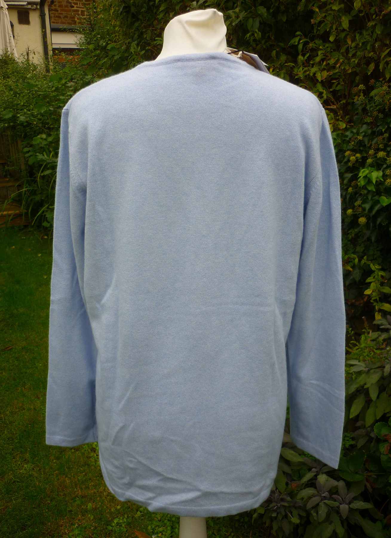 Blue Round Neck Jumper ARTIGIANO UK16 (42) Italian Wool Cashmere Blend Brand New - Image 2