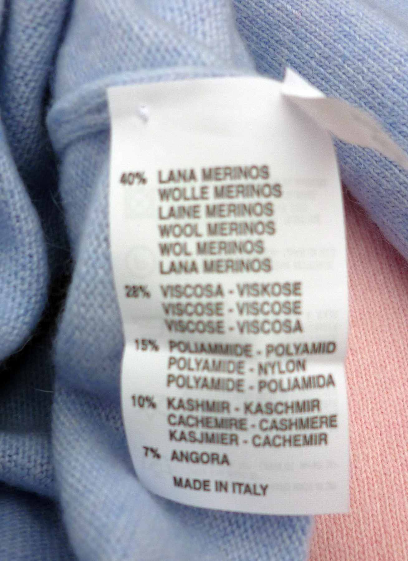 Blue Round Neck Jumper ARTIGIANO UK16 (42) Italian Wool Cashmere Blend Brand New - Image 5