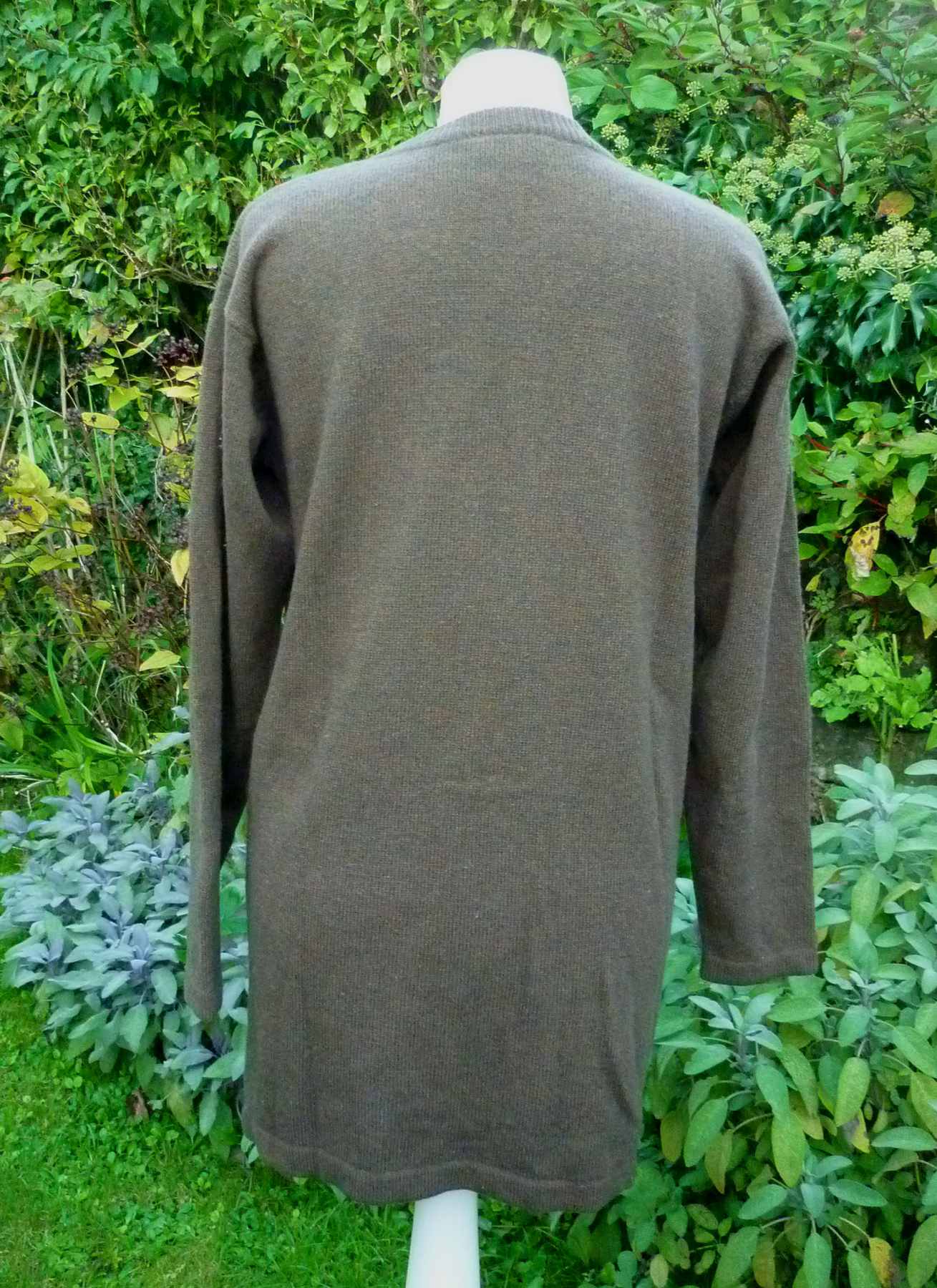 Brown LAURA ASHLEY Cardigan UK14 (40) Vintage Pure Wool Round Neck Fancy Buttons - Image 3