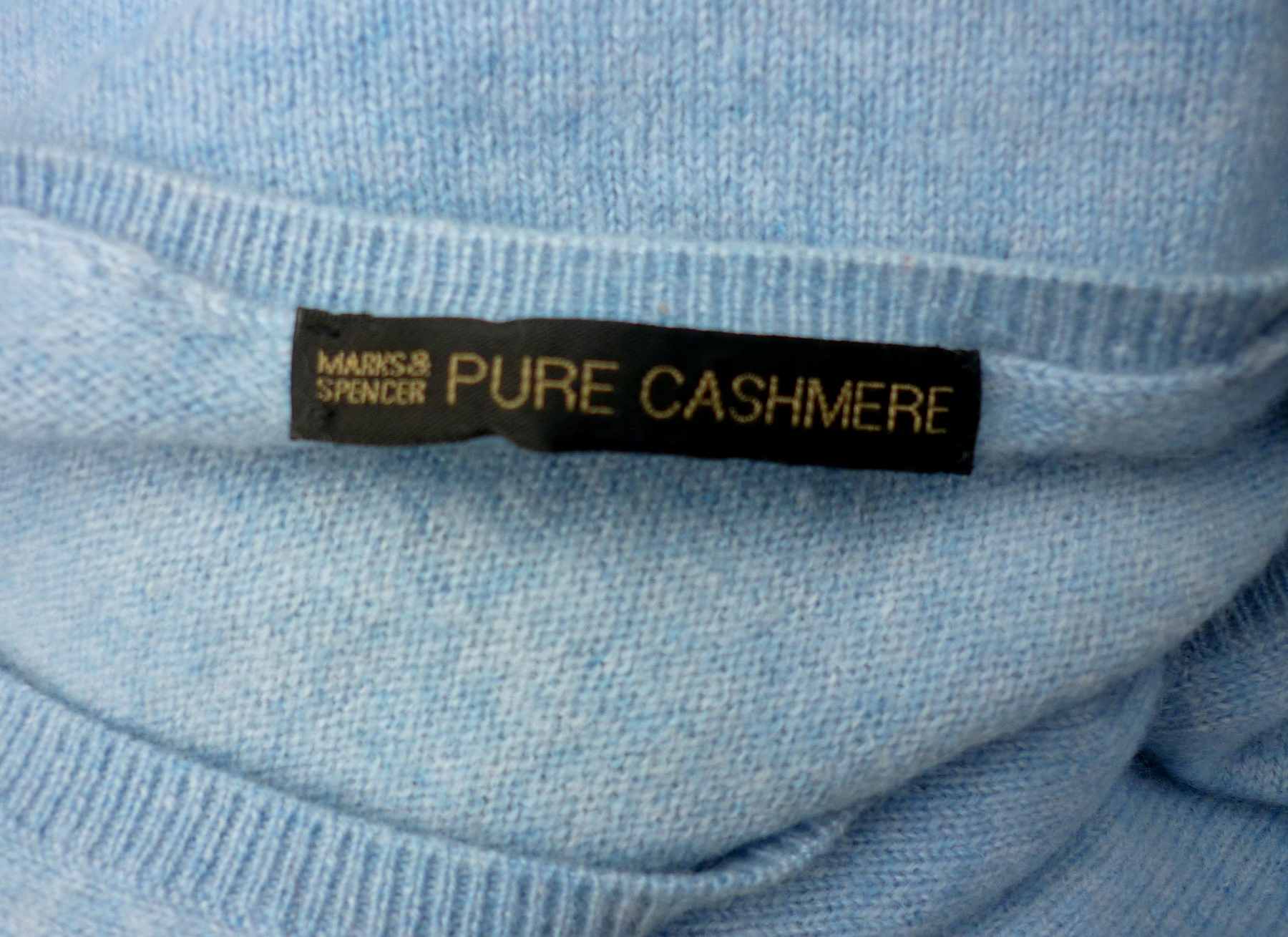 Light Blue Cashmere Jumper MARKS & SPENCER UK18 (44) V Neck Long Sleeve - Image 5