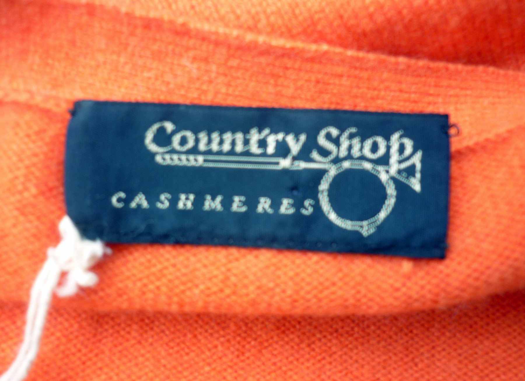 Orange Pure Cashmere Vest Jumper COUNTRY SHOP UK14 (40) V Neck Sleeveless - Image 4