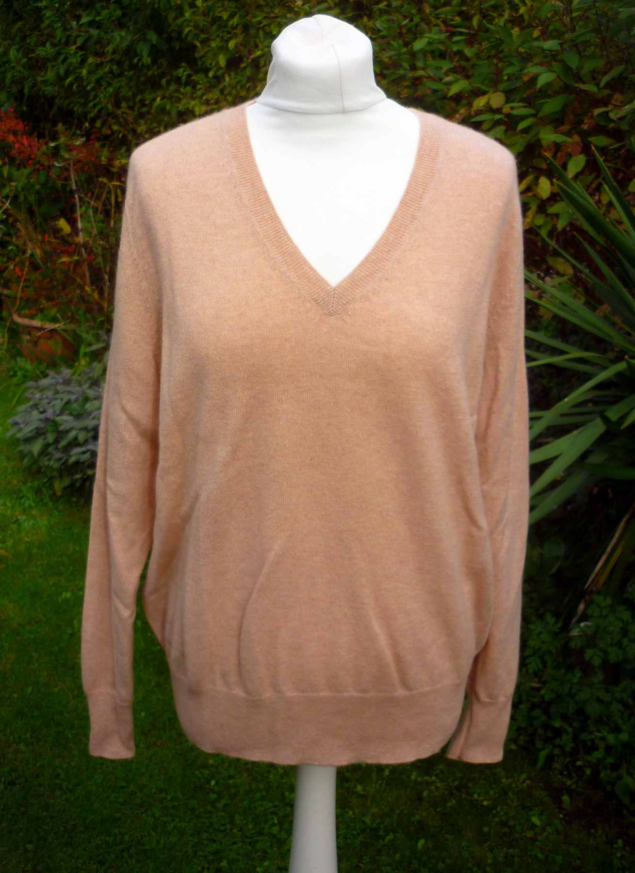 Pink Pure Cashmere Jumper AUTOGRAPH M&S UK18 (46) V Neck Long Sleeve