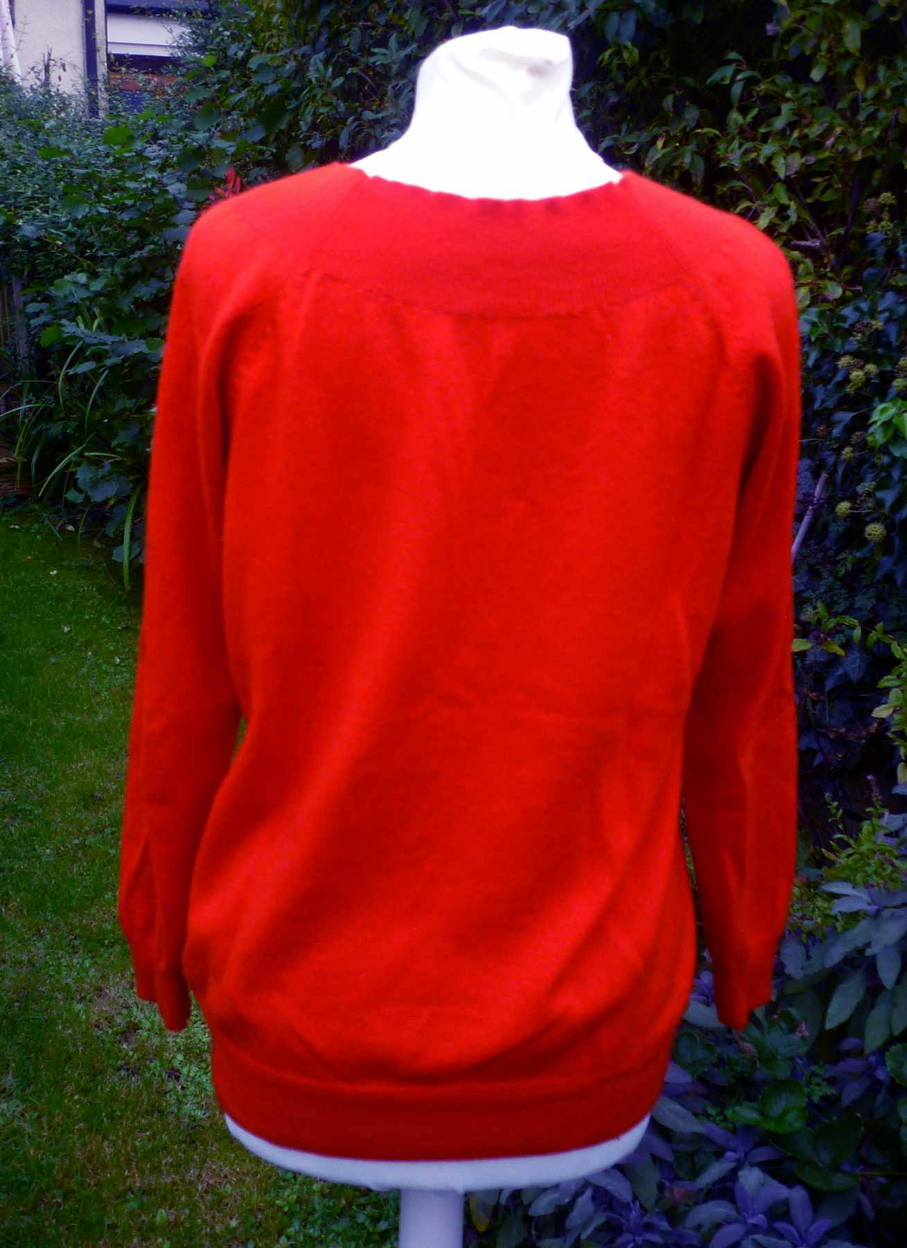 Red Pure Cashmere Jumper JAEGER UK14 (40) L Round Neck Long Sleeve - Image 2
