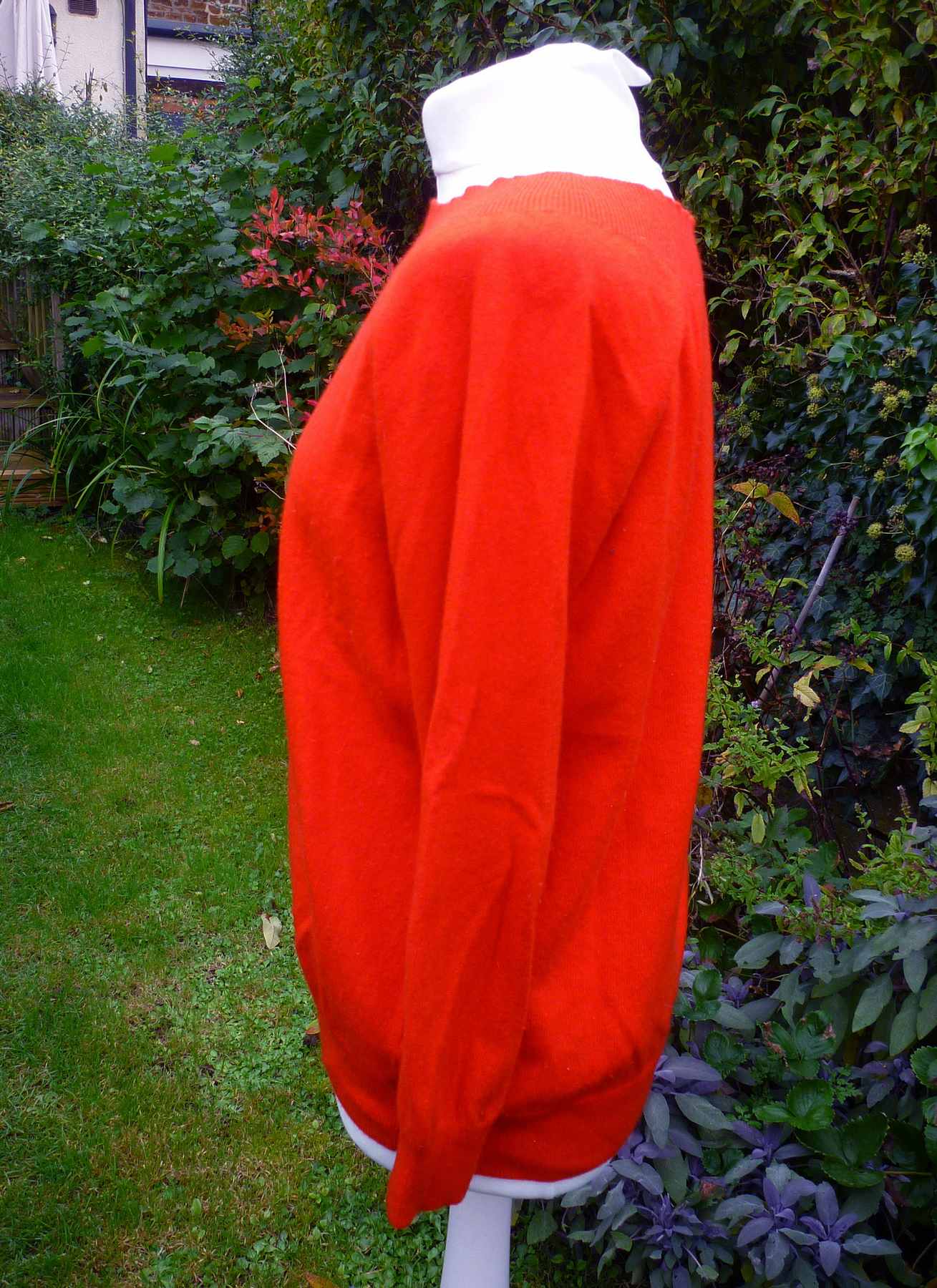 Red Pure Cashmere Jumper JAEGER UK14 (40) L Round Neck Long Sleeve - Image 3