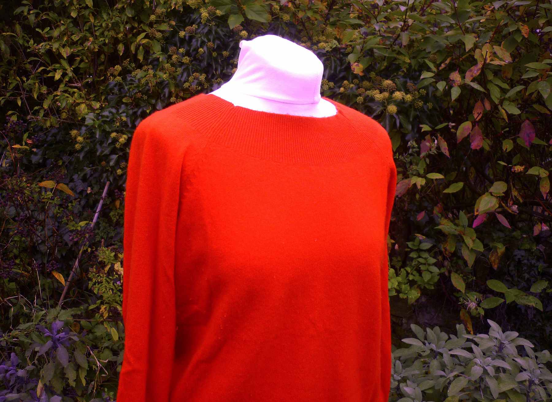 Red Pure Cashmere Jumper JAEGER UK14 (40) L Round Neck Long Sleeve - Image 7
