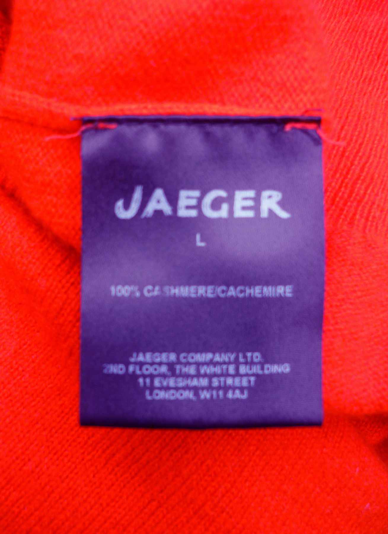 Red Pure Cashmere Jumper JAEGER UK14 (40) L Round Neck Long Sleeve - Image 4