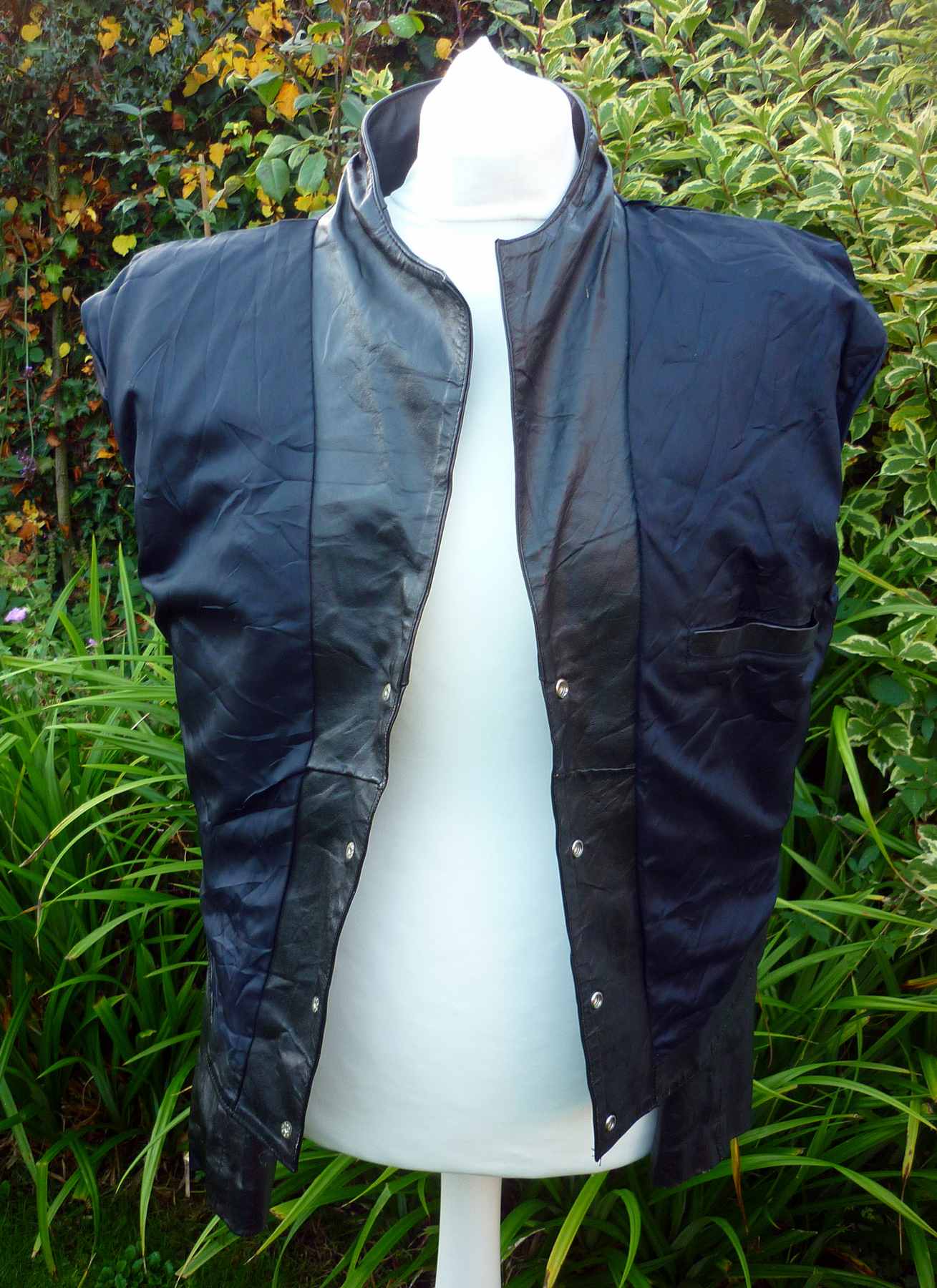 Black Fringed Jacket Real Leather 1980s Vintage D REVI Mexico UK14-16 L Biker Cropped - Image 10