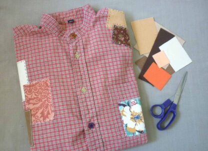 Vintage-Patch Iron & Sew Brown Shades Plain Cotton Fray Edge Patch Kit - Image 4