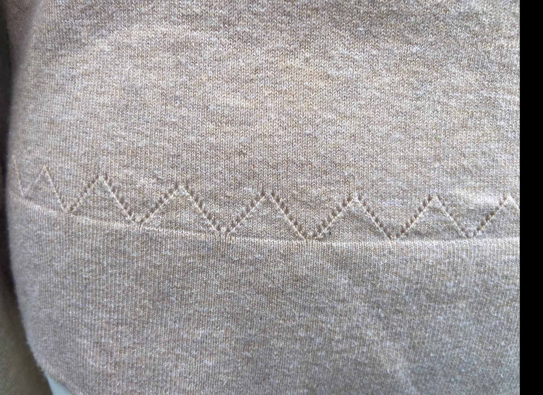 Beige V Neck Lightweight Jumper LAURA ASHLEY UK14 (40) Stretch Cotton Button Detail - Image 6
