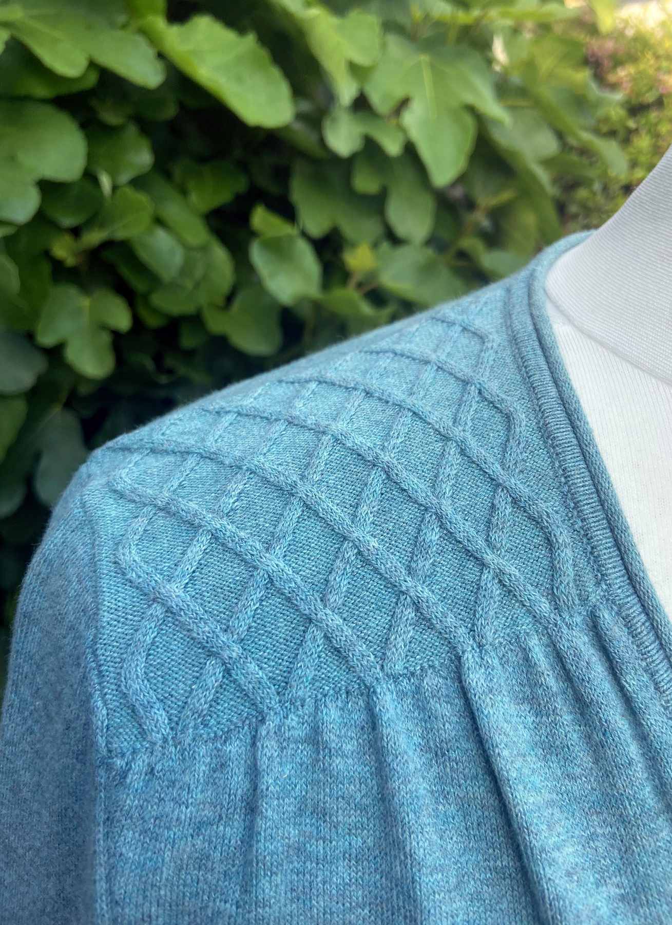 Turquoise Green V Neck Ballet Wrap Cardigan LAURA ASHLEY UK 10 (36) Cotton Blend - Image 4