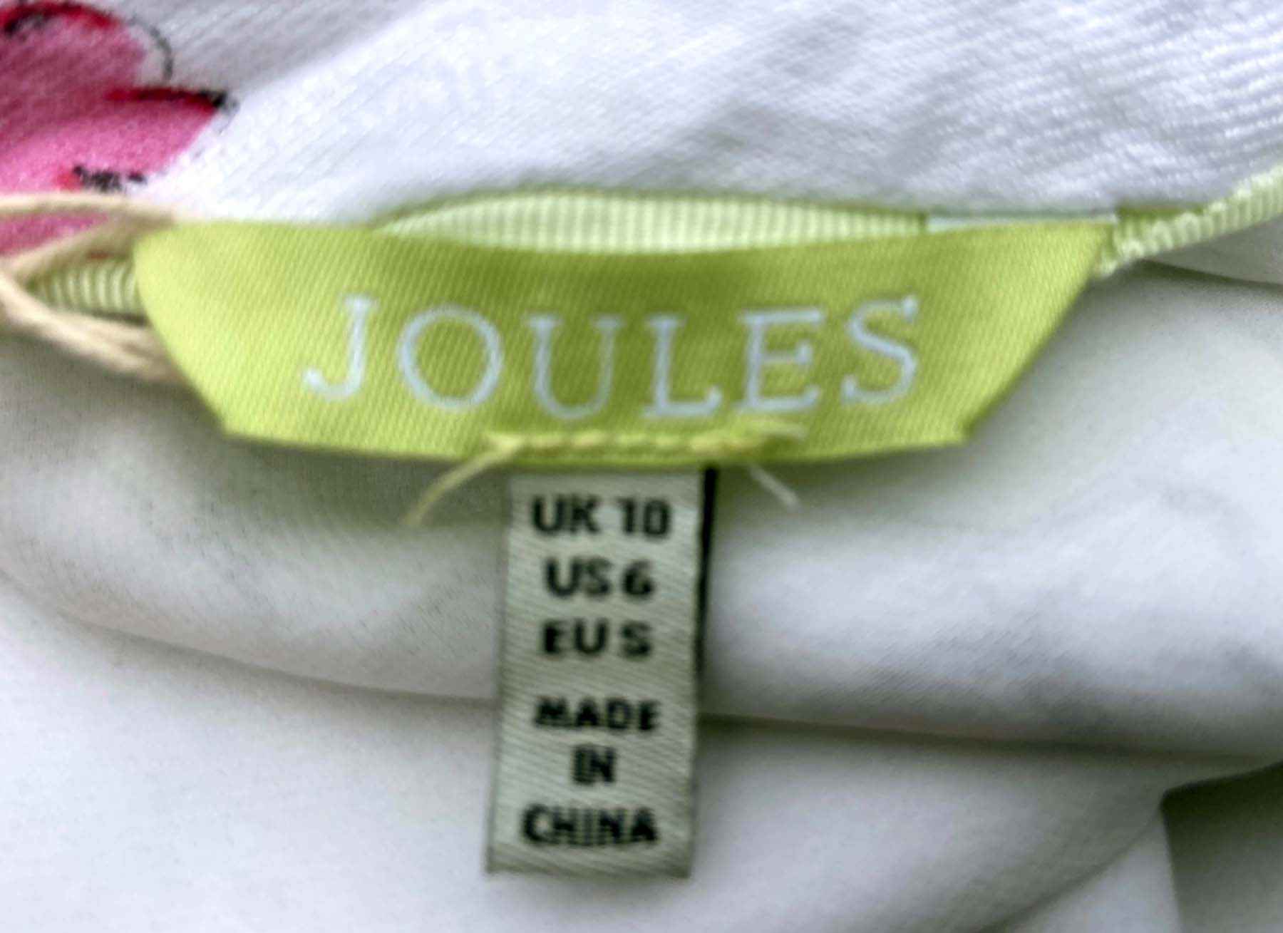 JOULES KATE Linen Floral Shift Dress Size UK 10 V Neck Short Sleeve Lined Summer - Image 5