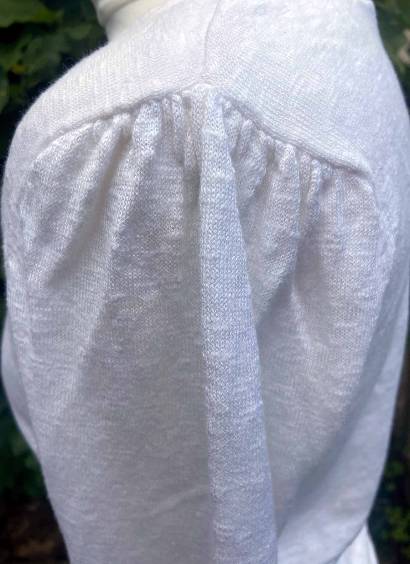 White V Neck Cardigan LAURA ASHLEY Size UK 12 Linen Cotton Blend Fine Knit - Image 4