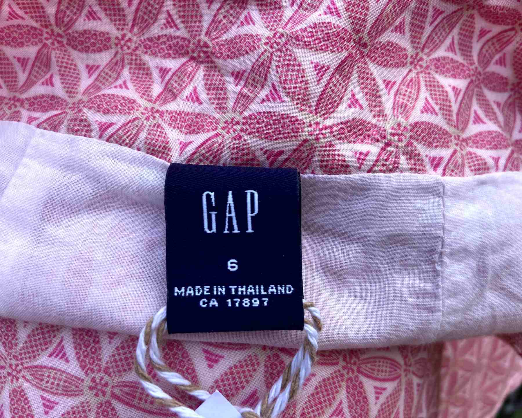 GAP Red White Cotton Patterned Fit and Flare Skirt UK 10-12 Lined Knee Length Midi - Image 6