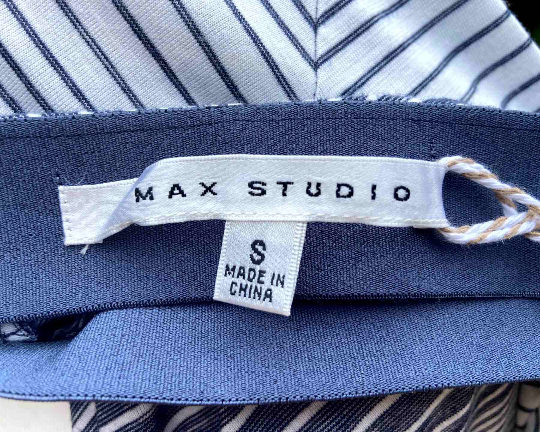 MAX STUDIO Blue White Stripe Maxi Skirt UK10-12 Elasticated Jersey All season - Image 6