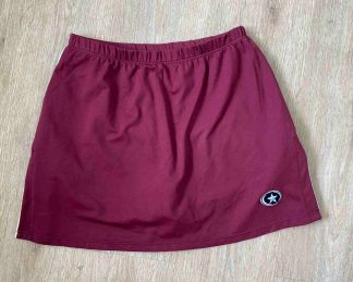 PROSTAR Maroon Red Sports Tennis Skort Skirt/Shorts UK10 Ball Pocket Elastic