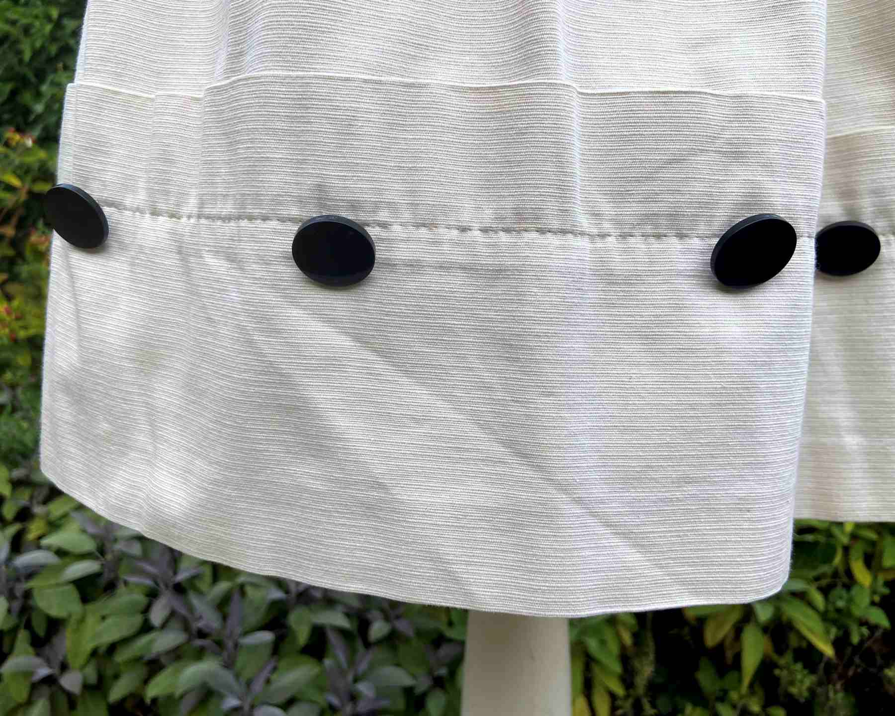 RIVER ISLAND Cream Pure Cotton Gathered Skirt UK10 Pockets Buttons Mini All Season - Image 5
