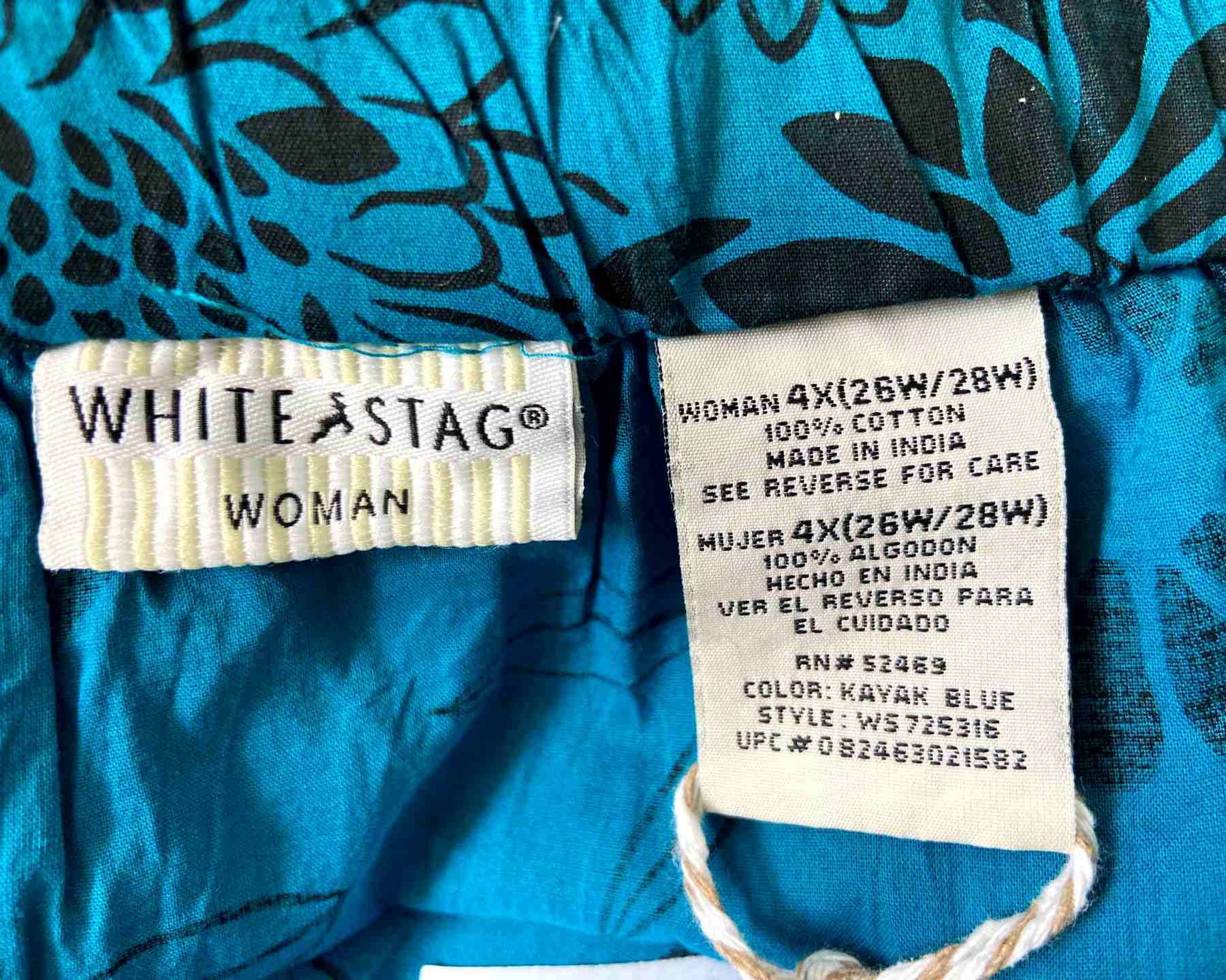 WHITE STAG Turquoise Blue Tiered Gypsy Skirt UK28 4X Boho Indian Cotton Elasticated Maxi - Image 5